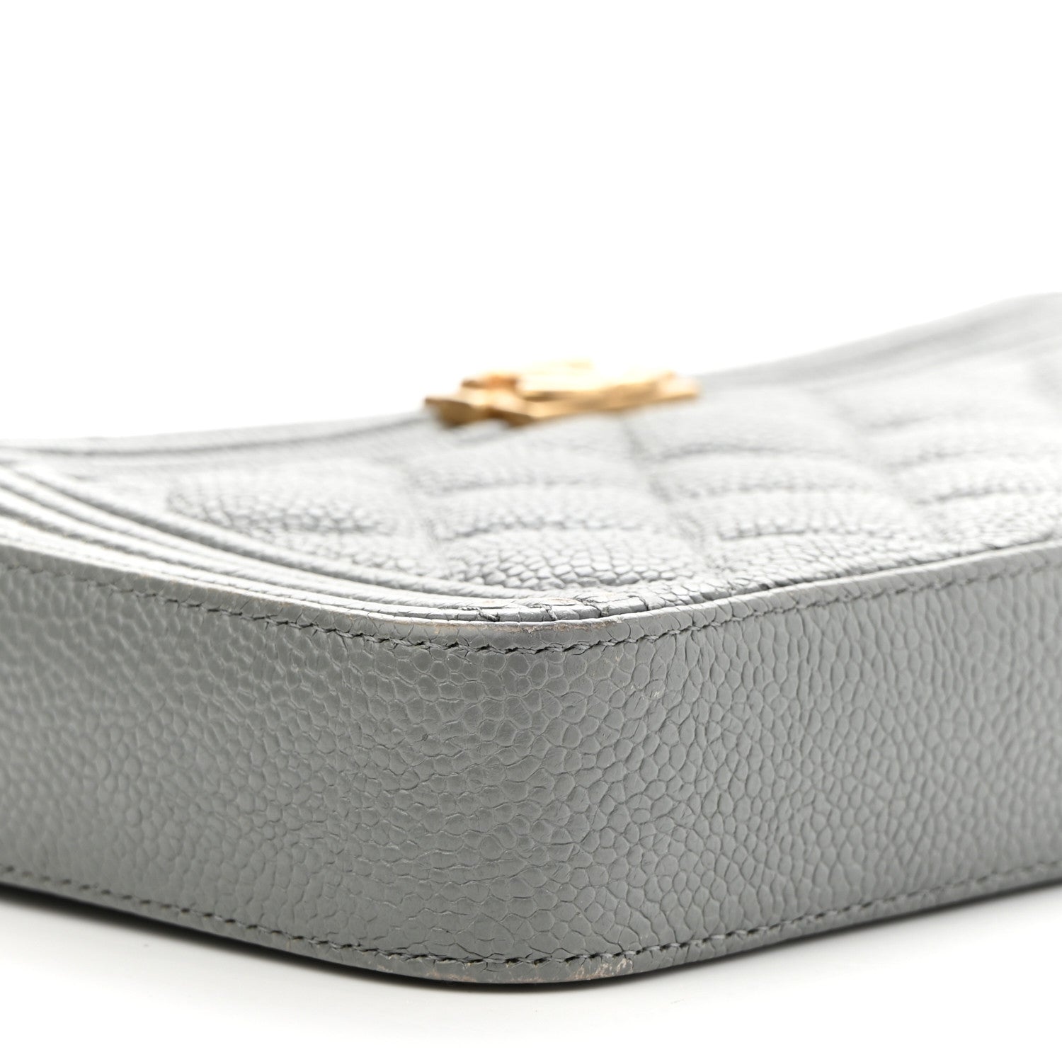 Chanel Caviar Quilted Small Boy Clutch With Chain Grey 11 of 18