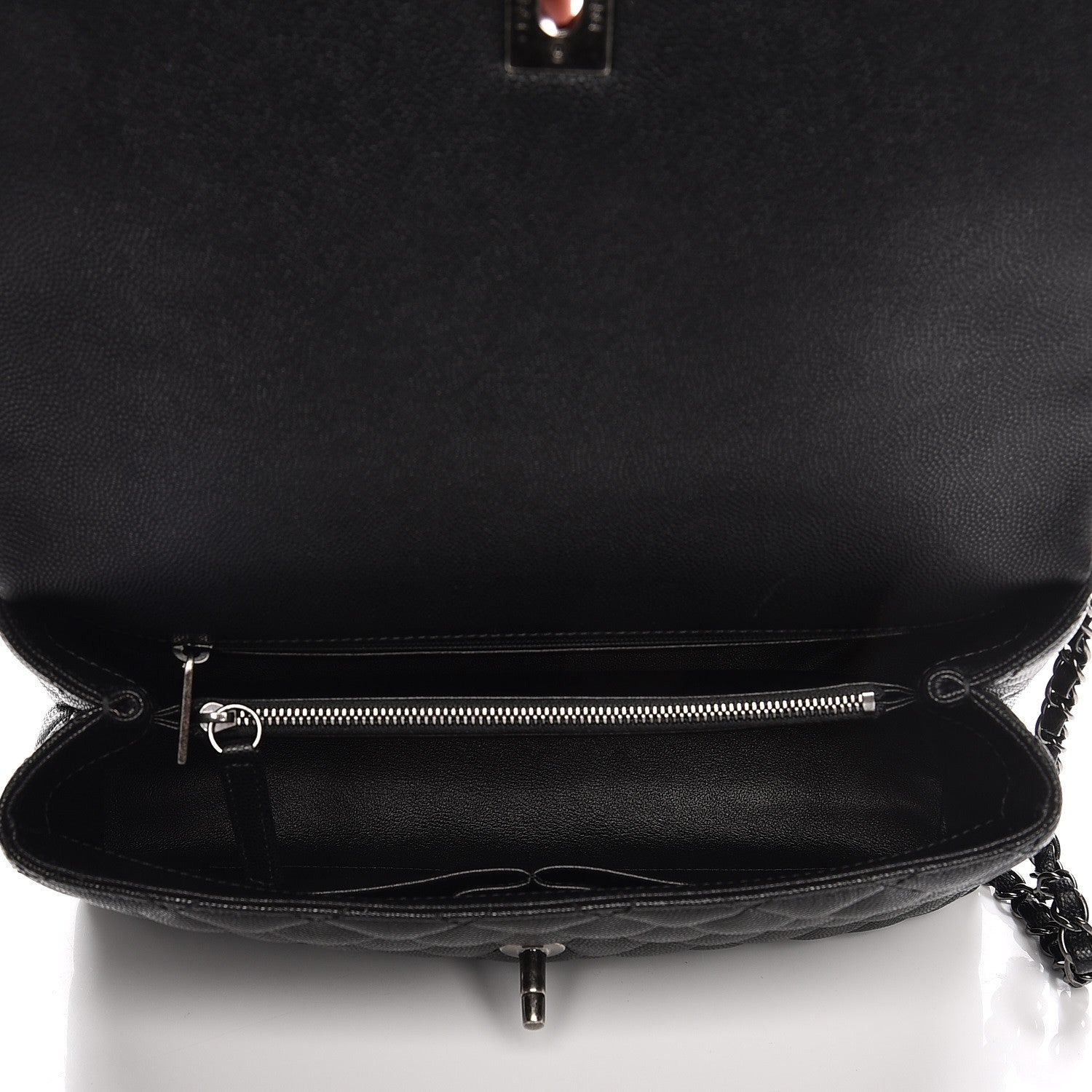 Chanel Caviar Lizard Quilted Small Coco Handle Flap Black 6 of 9