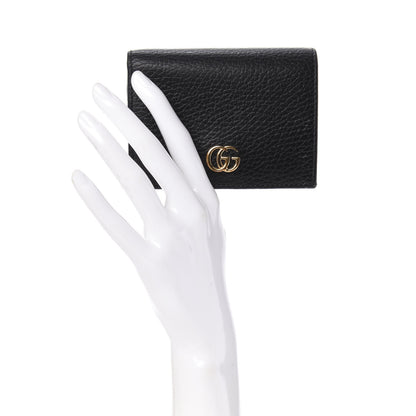 Gucci Pebbled Calfskin GG Marmont Card Case Black 2 of 8