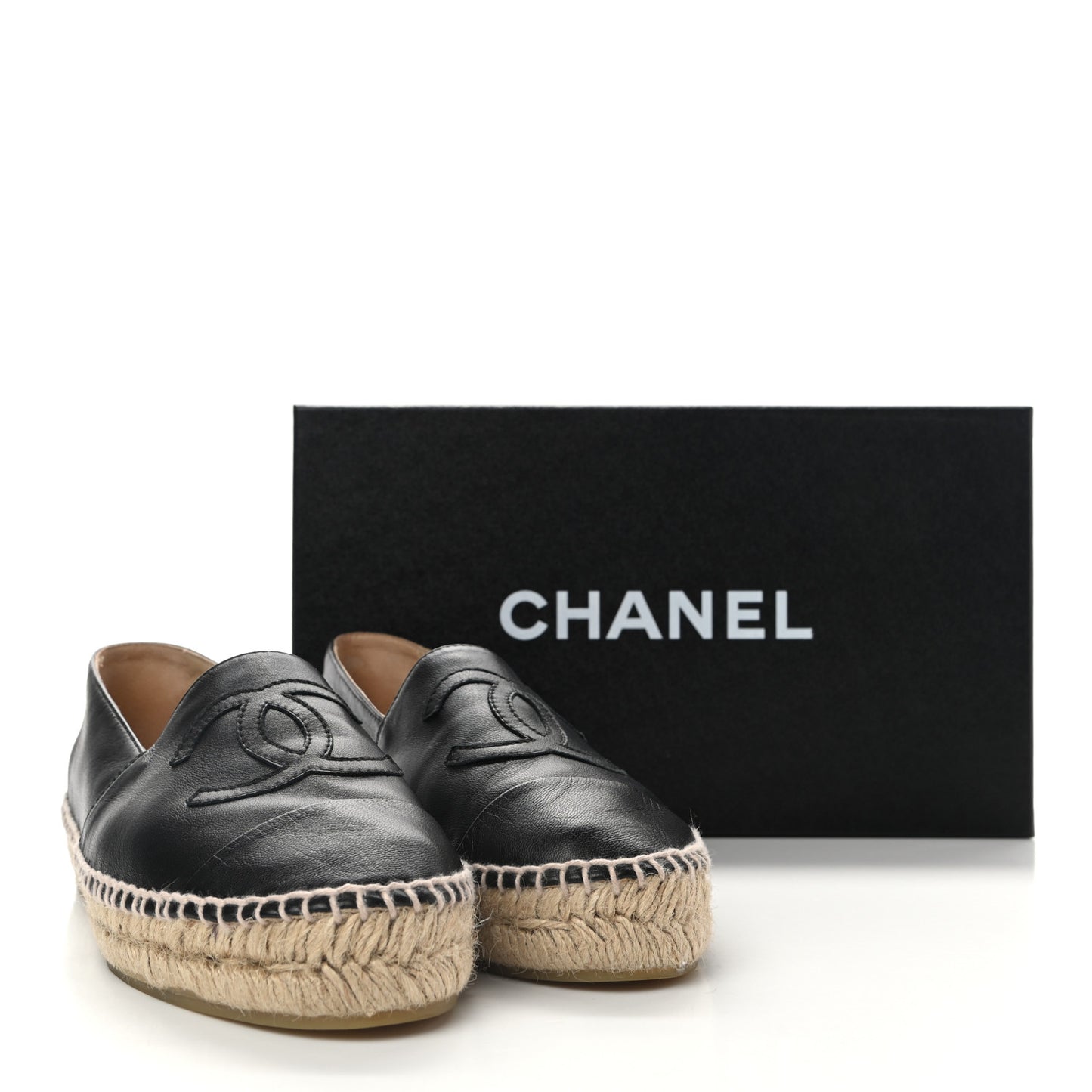 Lambskin CC Espadrilles 37 Black