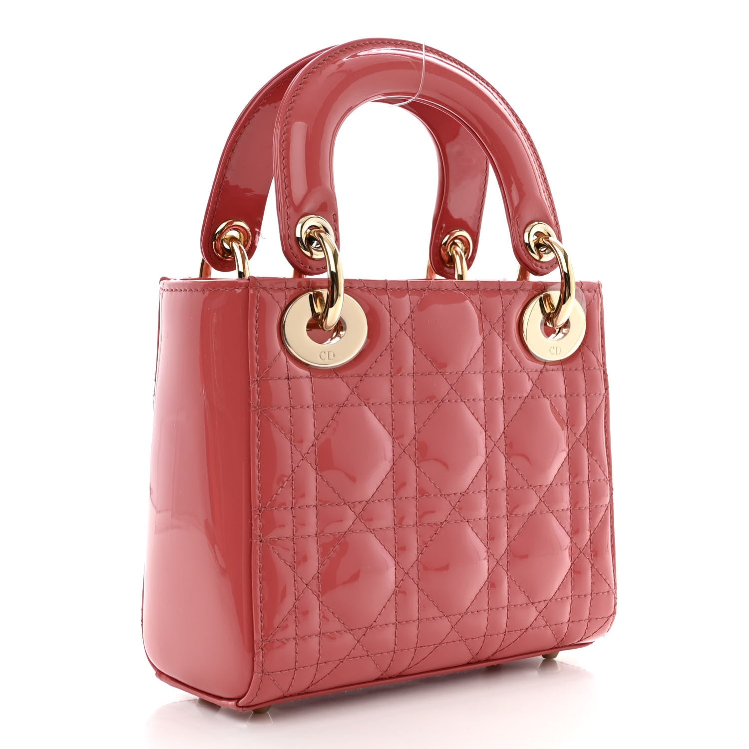 Christian Dior Patent Cannage Mini Lady Dior Pink 3 of 15