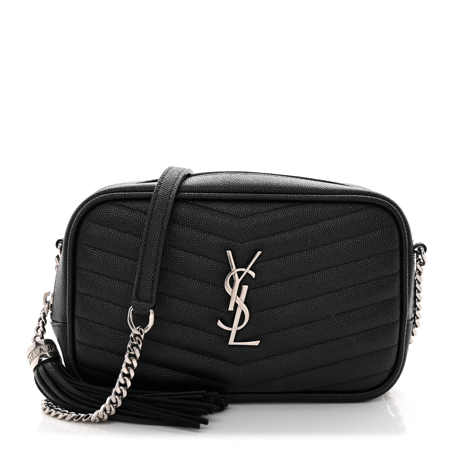 Saint Laurent Grain De Poudre Matelasse Monogram Mini Lou Camera Bag Black 1 of 13