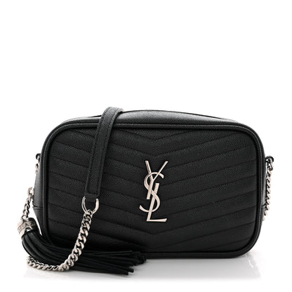 Saint Laurent Grain De Poudre Matelasse Monogram Mini Lou Camera Bag Black 1 of 13