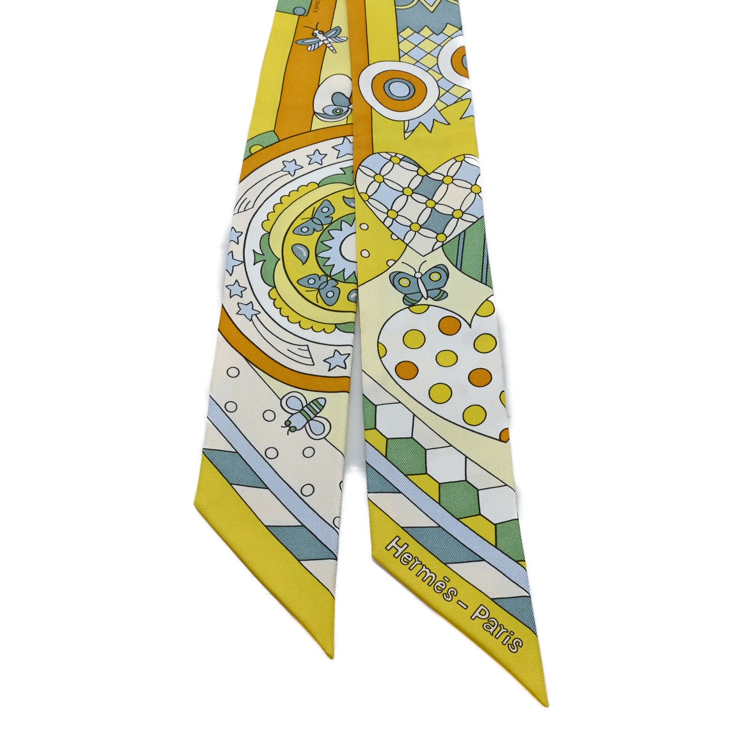 Silk Les Murmures de la Foret Twilly Jaune Vif Vert Miel