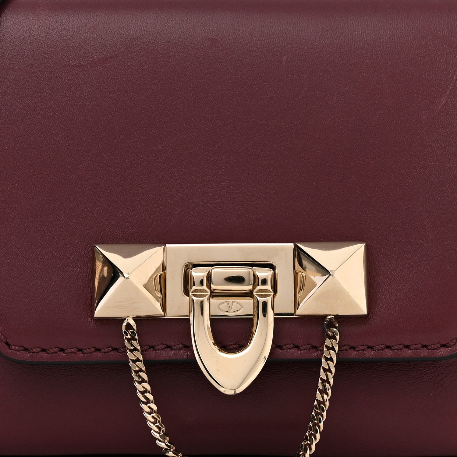 Valentino Garavani Vitello Small Rockstud Demilune Shoulder Bag Vinaccia 8 of 10