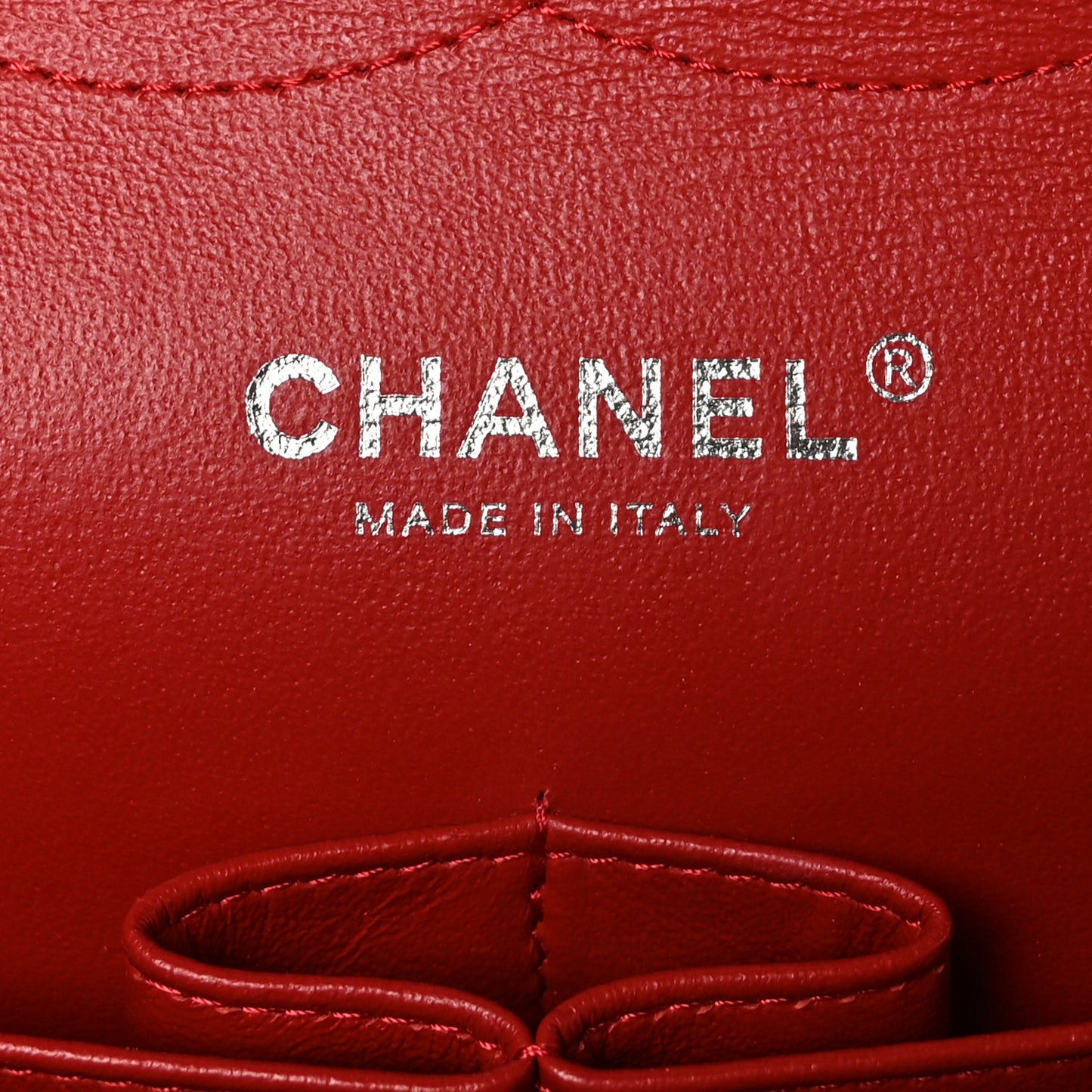 Lambskin Quilted Jumbo Double Flap Red