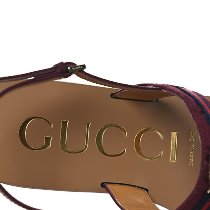 Gucci Canvas Calfskin Web GG Monogram Womens Sandals 39 Rosso Ancora 9 of 12