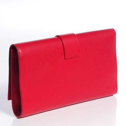 Saint Laurent Calfskin Classic Y Clutch Red 3 of 8