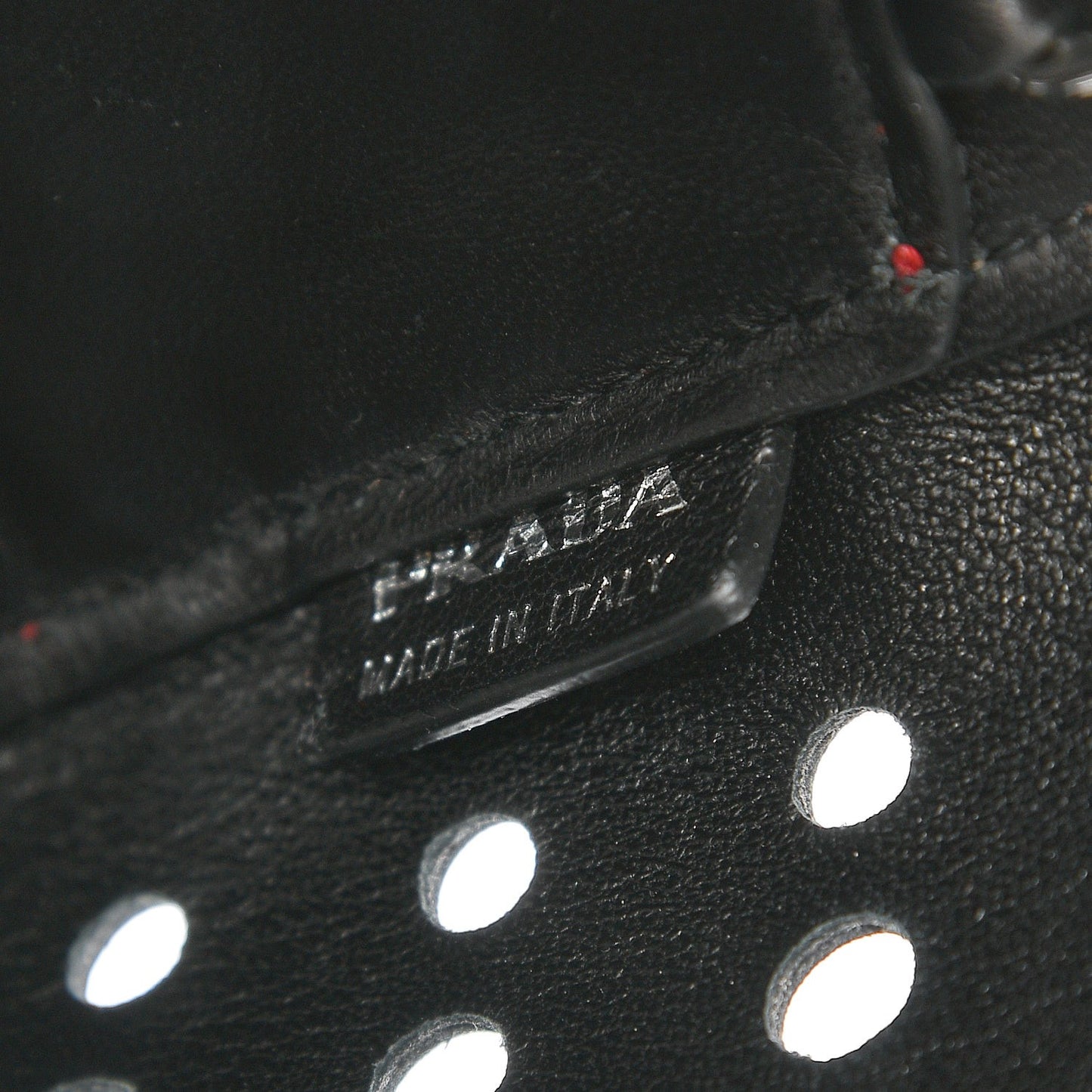 City Calfskin Perforated Chain Shoulder Bag Black Lacca