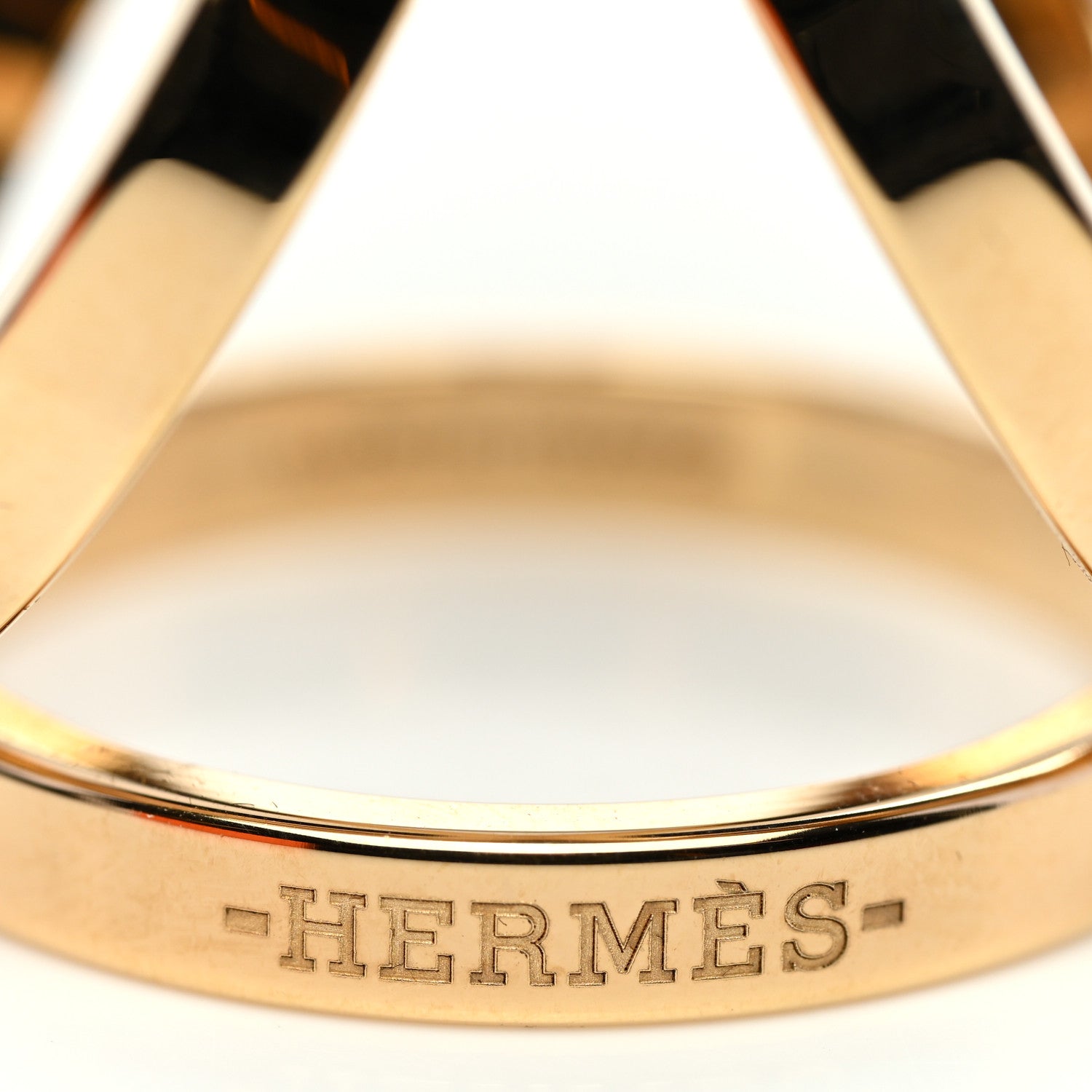 Hermes Permabrass Gold Plated Trio Scarf Ring 5 of 6