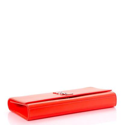 Saint Laurent Calfskin Classic Monogram Clutch Neon Orange 4 of 7
