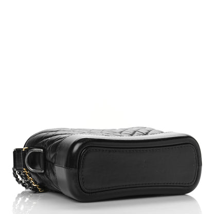 Chanel Aged Calfskin Chevron Quilted Small Gabrielle Hobo Black 4 of 10
