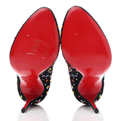 Christian Louboutin Veau Velour Dorissima Clair de Lune 120 Pumps 35.5 Black Multi 5 of 10