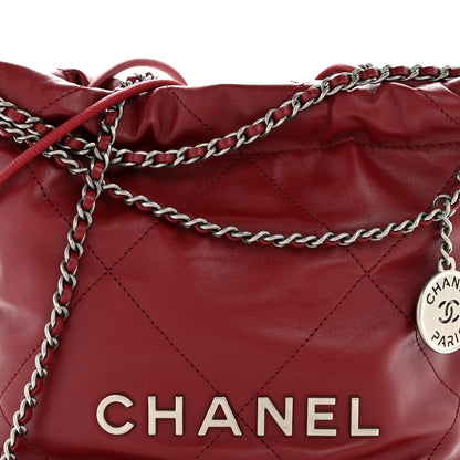 Chanel Shiny Calfskin Quilted Mini Chanel 22 Red 8 of 11