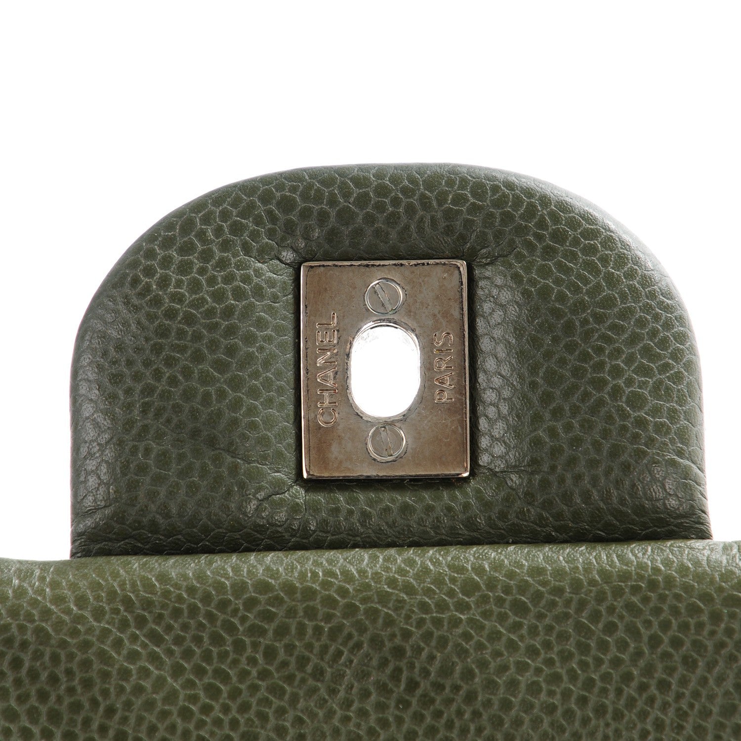 Chanel Caviar Quilted Maxi Double Flap Dark Green 5 of 9