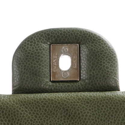 Chanel Caviar Quilted Maxi Double Flap Dark Green 5 of 9