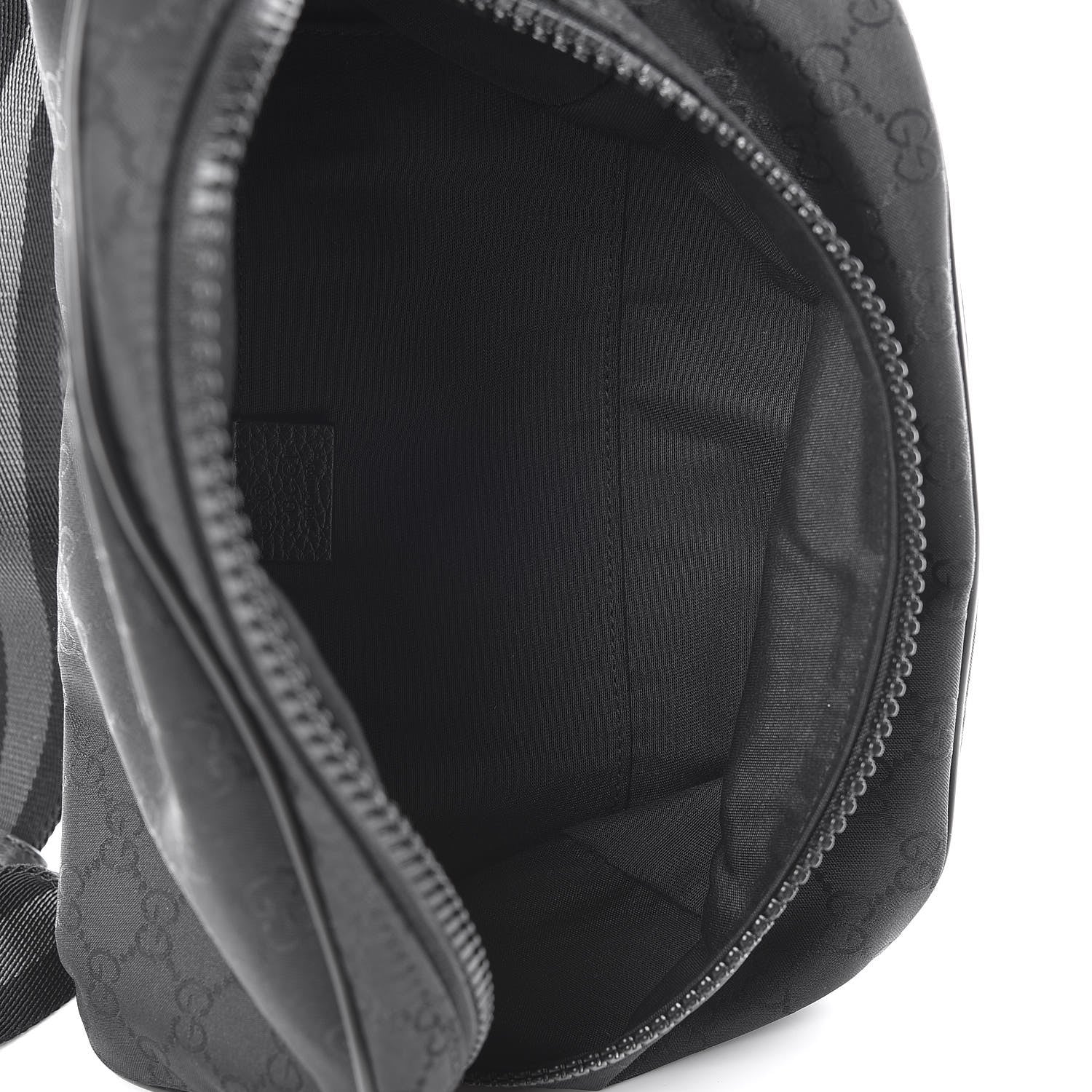 Gucci Nylon Monogram Fanny Pack Belt Bag Black 8 of 11