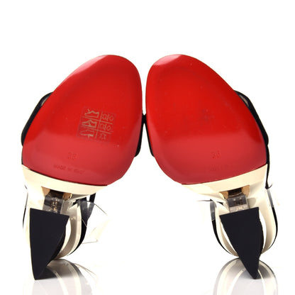 Christian Louboutin Veau Velours PVC Levitallo 100 Sandals 36 Black 6 of 8