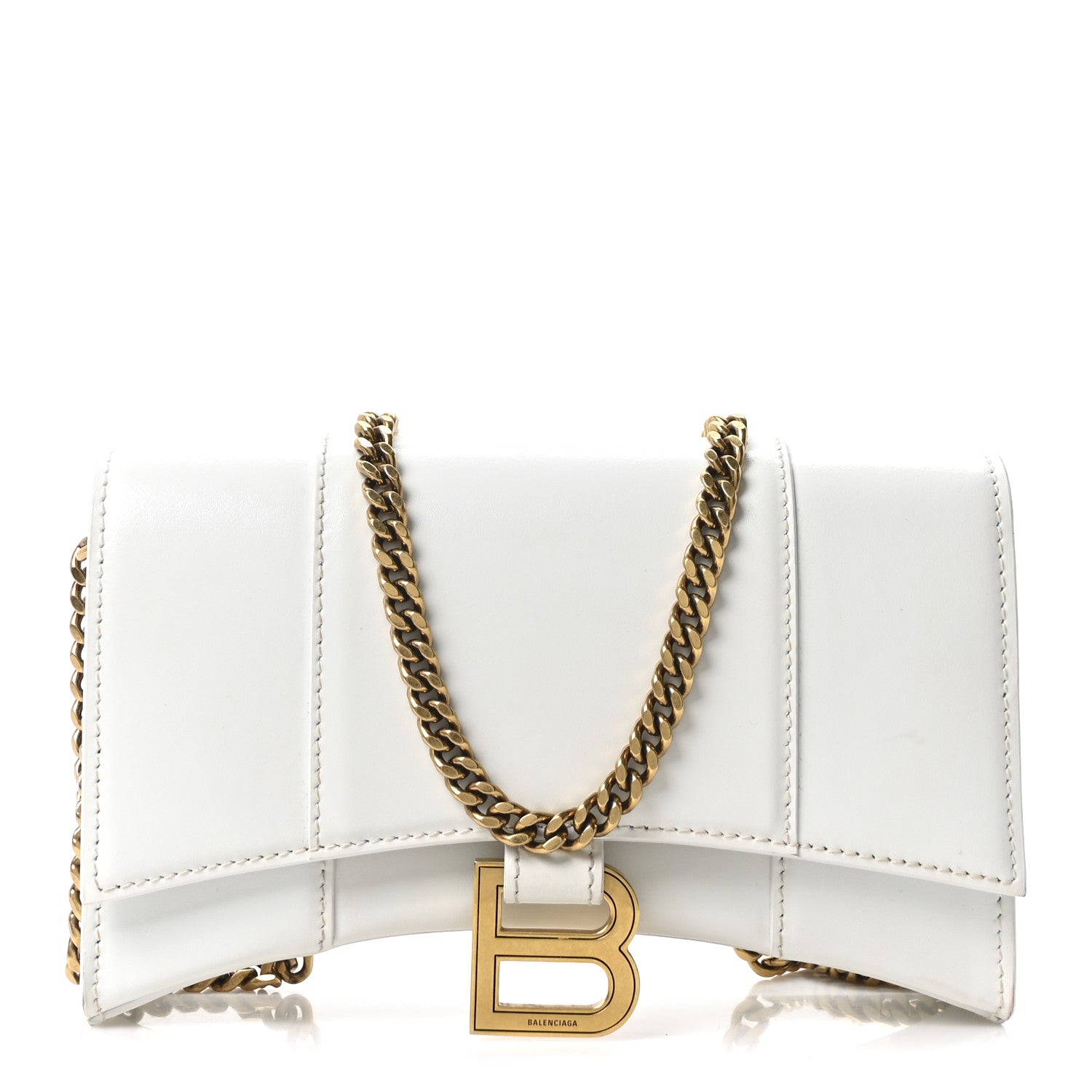Balenciaga Shiny Box Calfskin Hourglass Chain Bag White 1 of 9