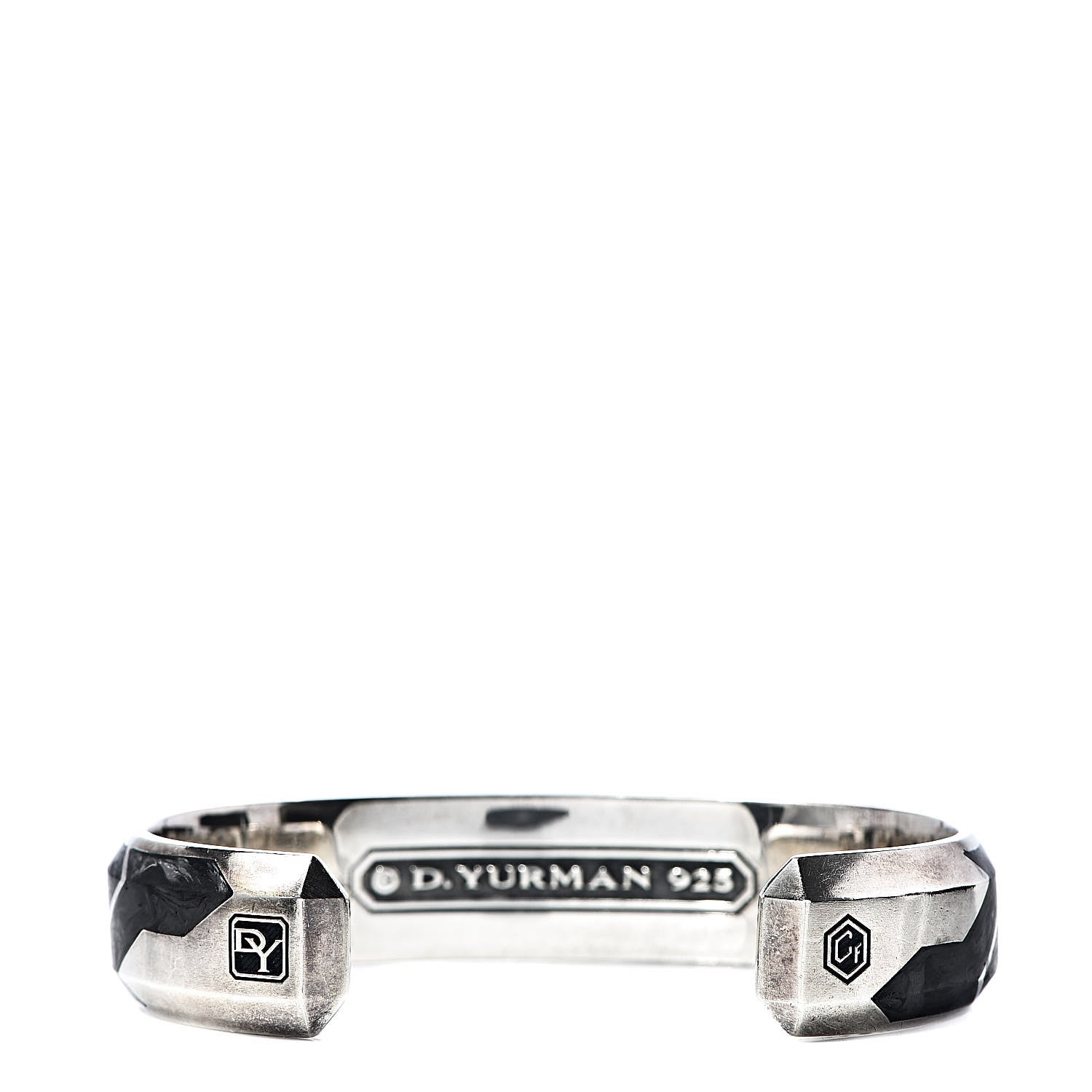 David Yurman Sterling Silver Forged Carbon Mens Cuff Bracelet 3 of 5