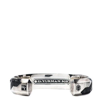 David Yurman Sterling Silver Forged Carbon Mens Cuff Bracelet 3 of 5