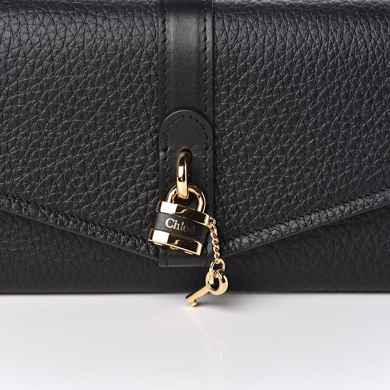 Chloe Shiny Grained Calfskin Aby Wallet on Chain Black 9 of 9