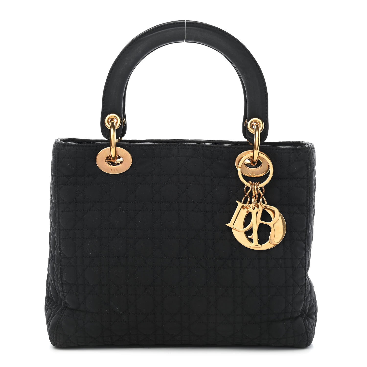 Christian Dior Nylon Cannage Medium Lady Dior Black 1 of 12