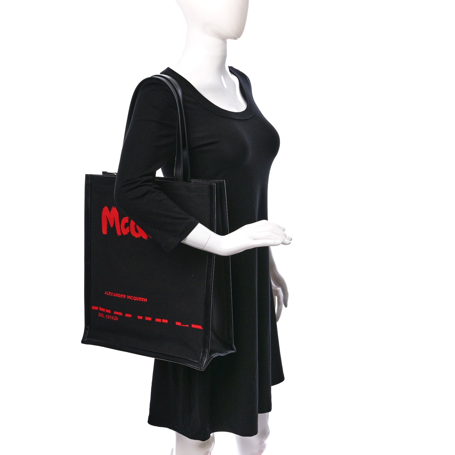 Canvas Jacquard Print Graffiti Tote Black Lust Red