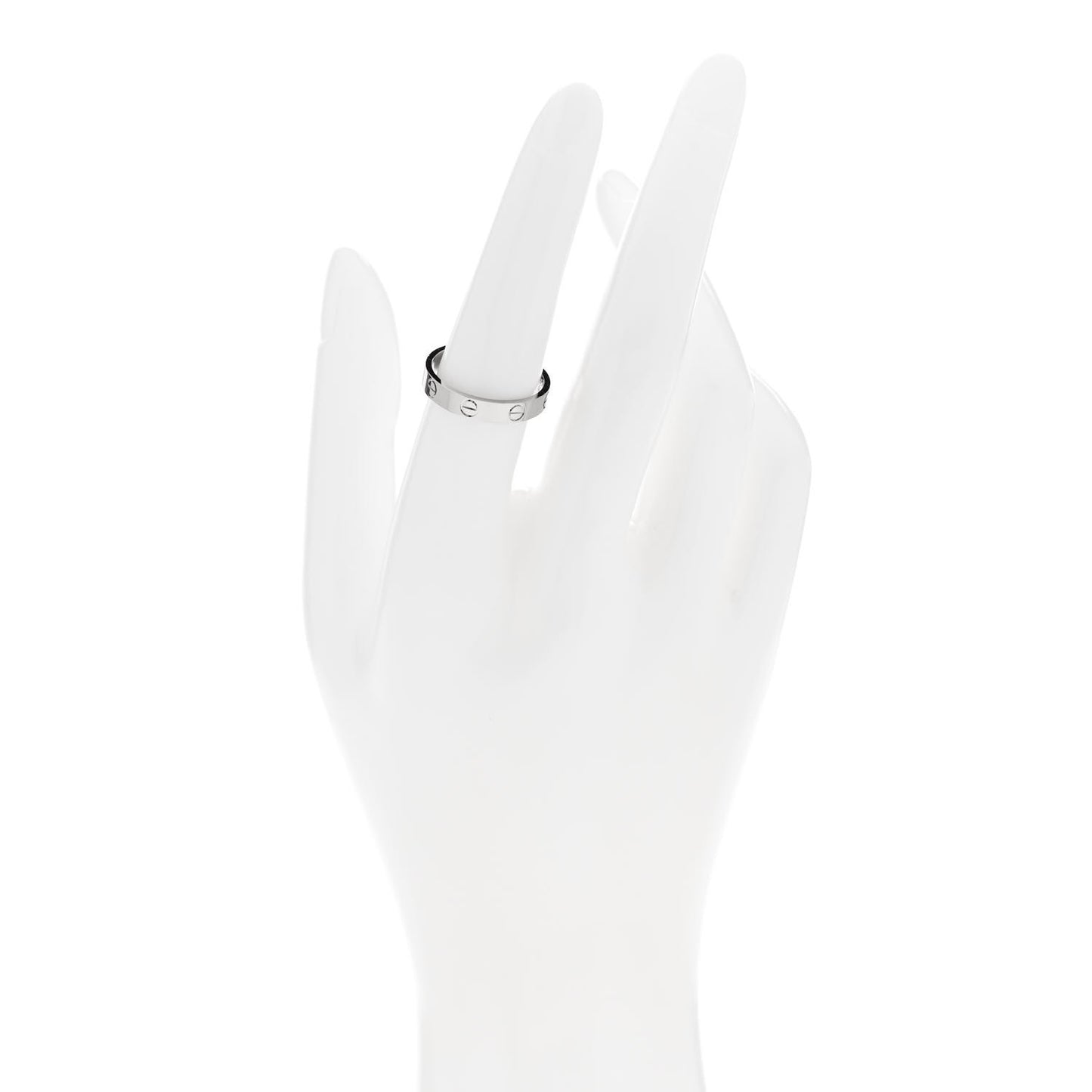 18K White Gold 3.5mm LOVE Wedding Band Ring 54 6.75
