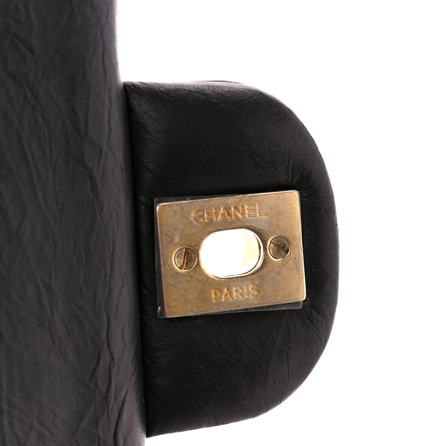 Calfskin Coco Pleats Medium Double Flap Black