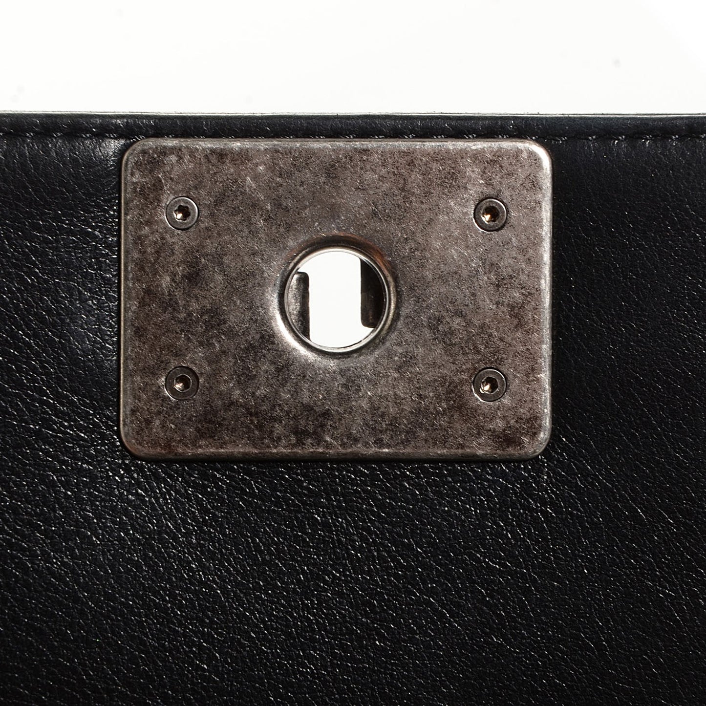 Calfskin Quilted Small Boy Flap Black