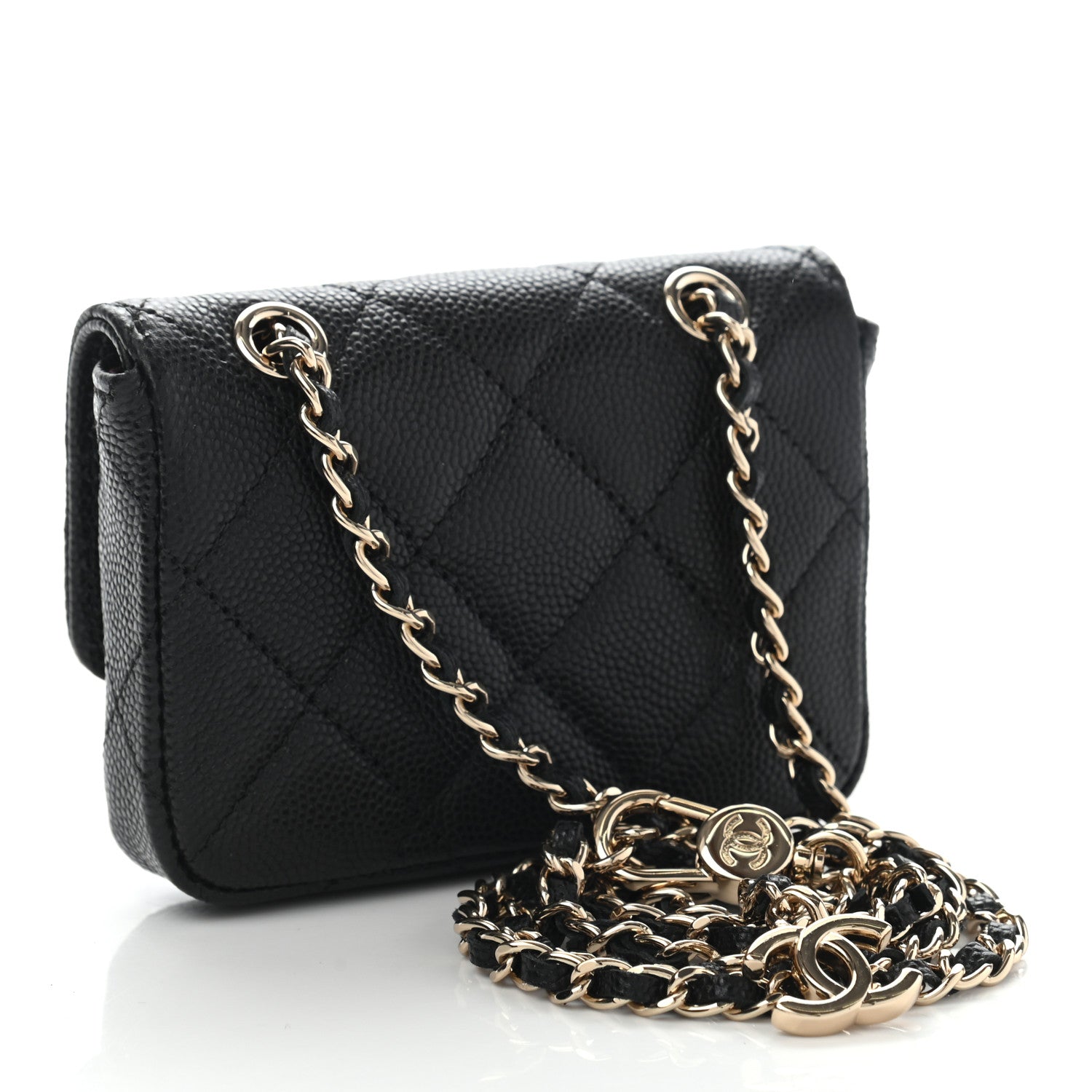 Chanel Caviar Quilted Mini Chain Belt Bag Black 2 of 9