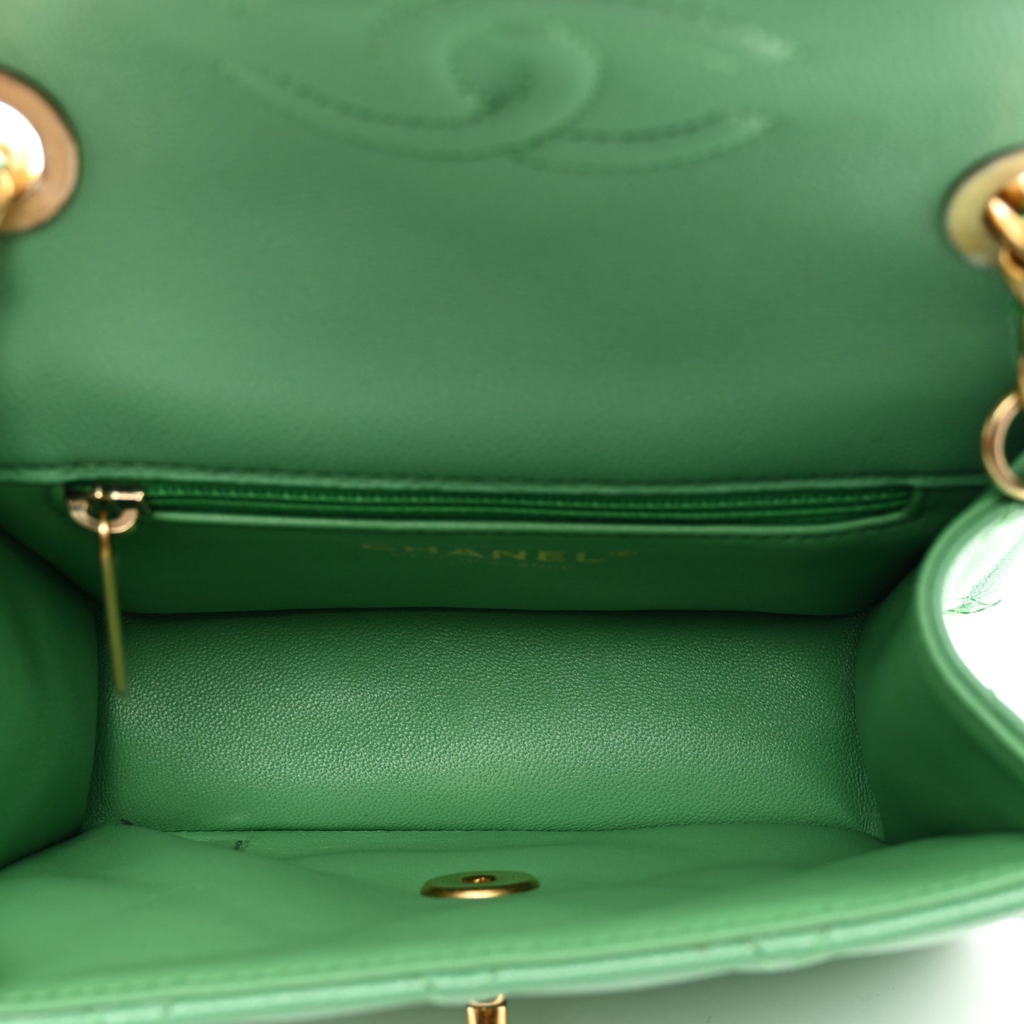 Caviar Quilted Mini Sweet Classic Flap Green