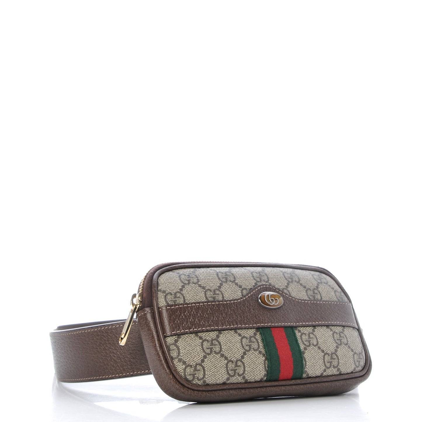 GG Supreme Monogram Ophidia Belted iPhone Case 95 38 Dark Brown