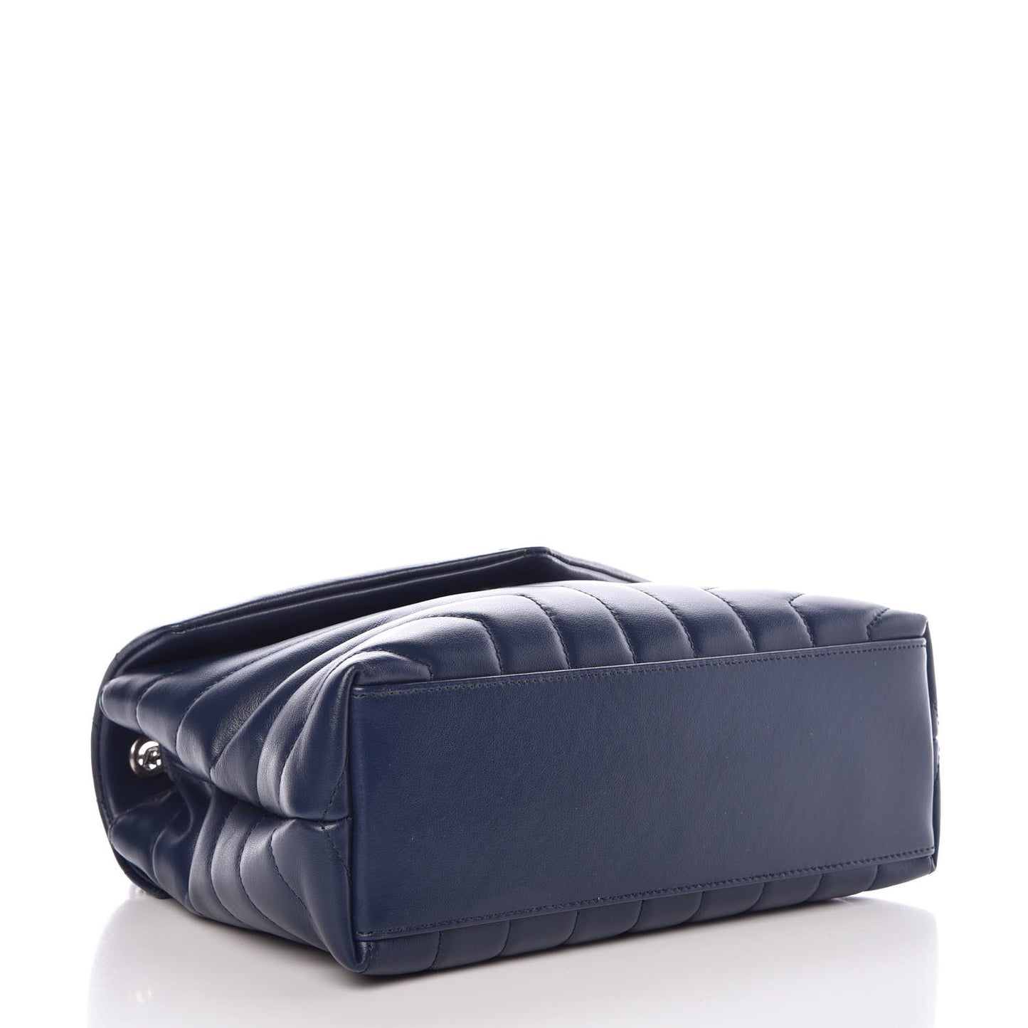 Calfskin Y Quilted Monogram Small Loulou Chain Satchel Denim Blue