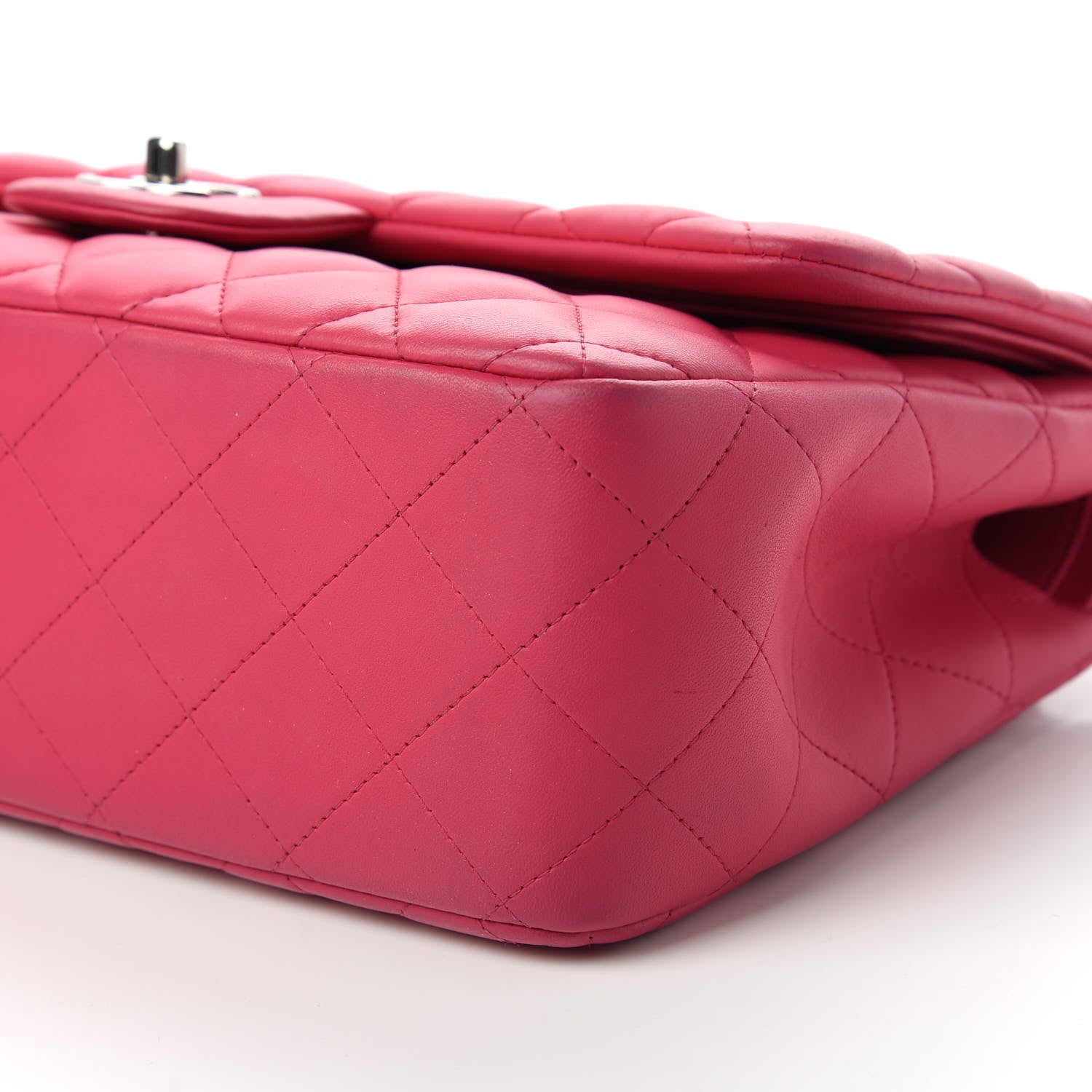 Chanel Lambskin Quilted Jumbo Double Flap Dark Pink 7 of 11