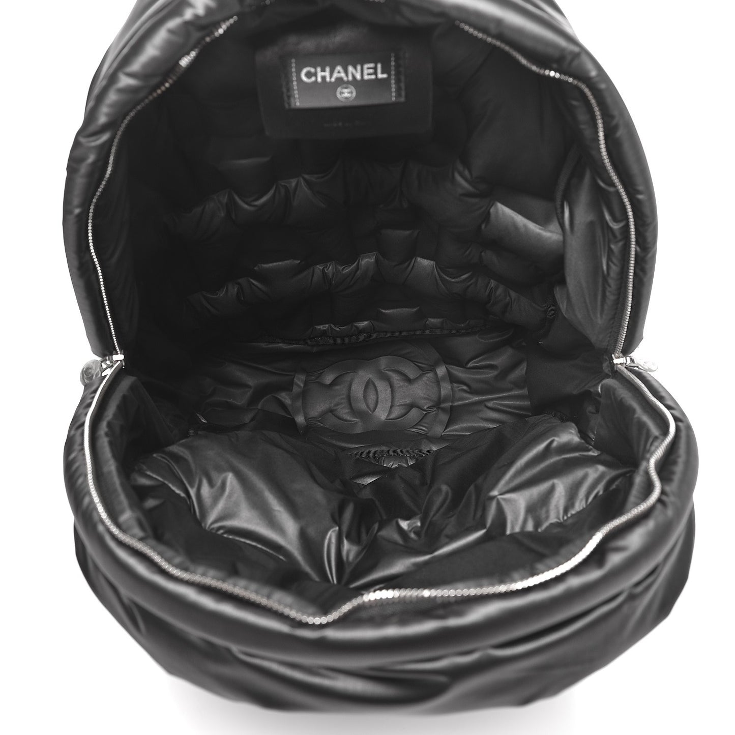 Nylon Embossed Doudoune Backpack Black