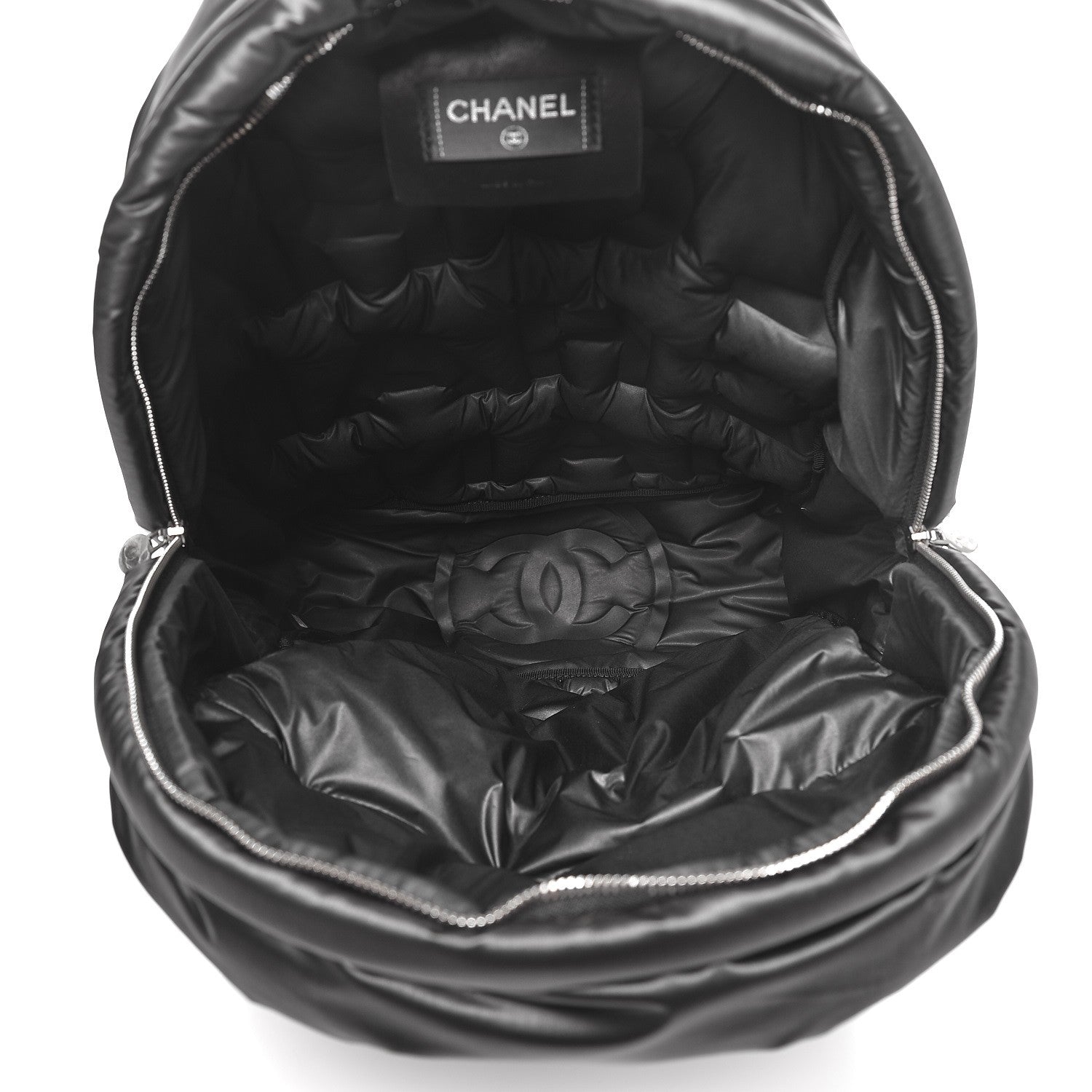 Chanel Nylon Embossed Doudoune Backpack Black 5 of 8