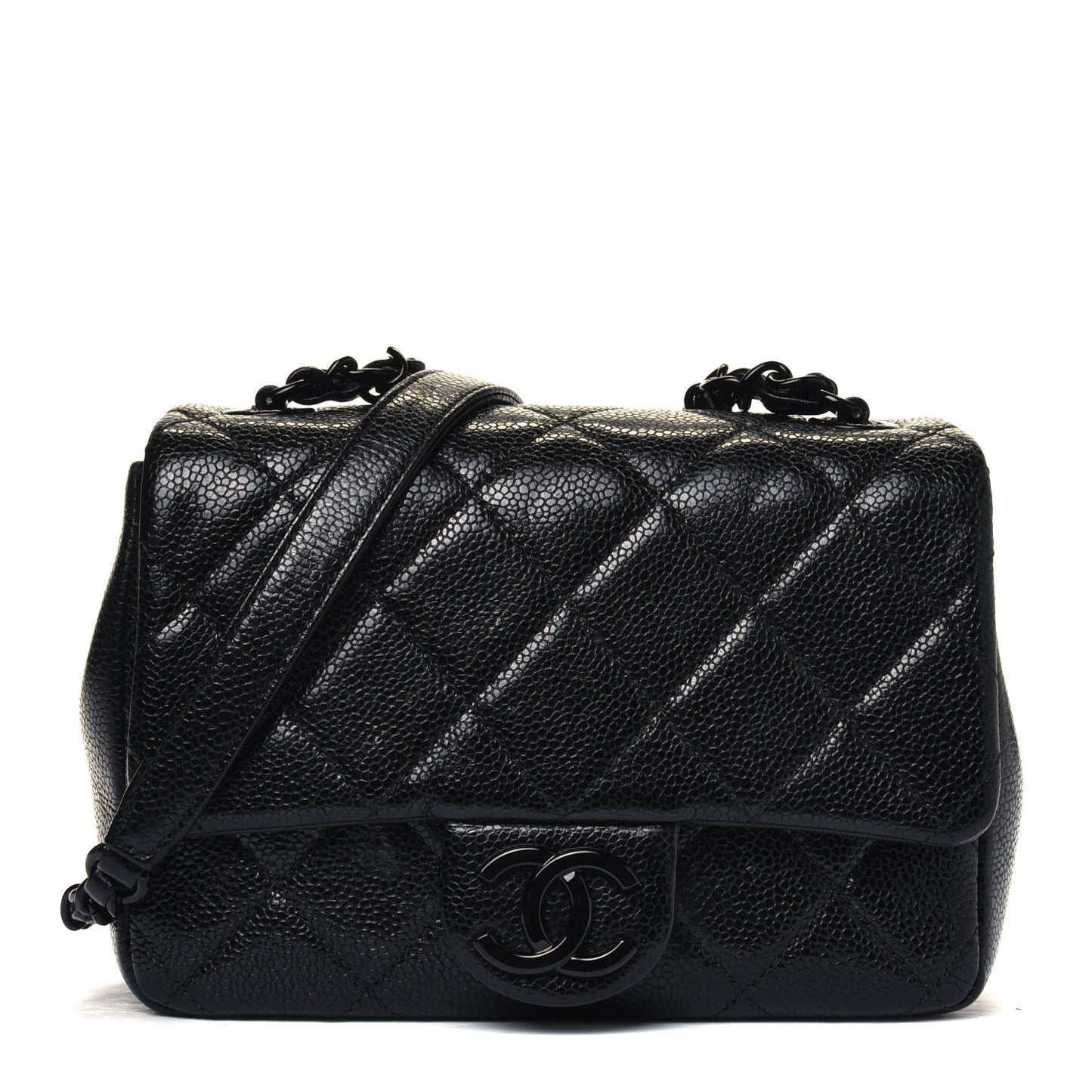 Caviar Quilted Incognito Mini Square Flap Black