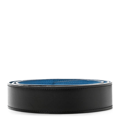 Hermes Box Togo 32mm Belt Strap 100 Black Bleu Zanzibar 2 of 7