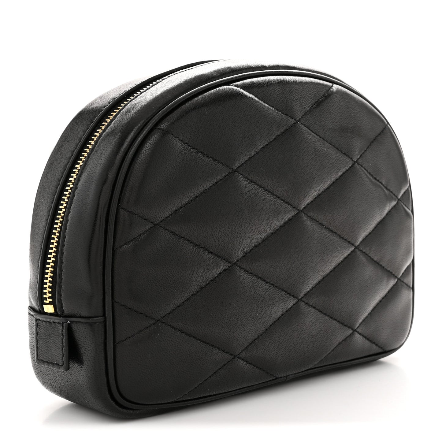 Lambskin Quilted Lolita Cosmetic Pouch Black