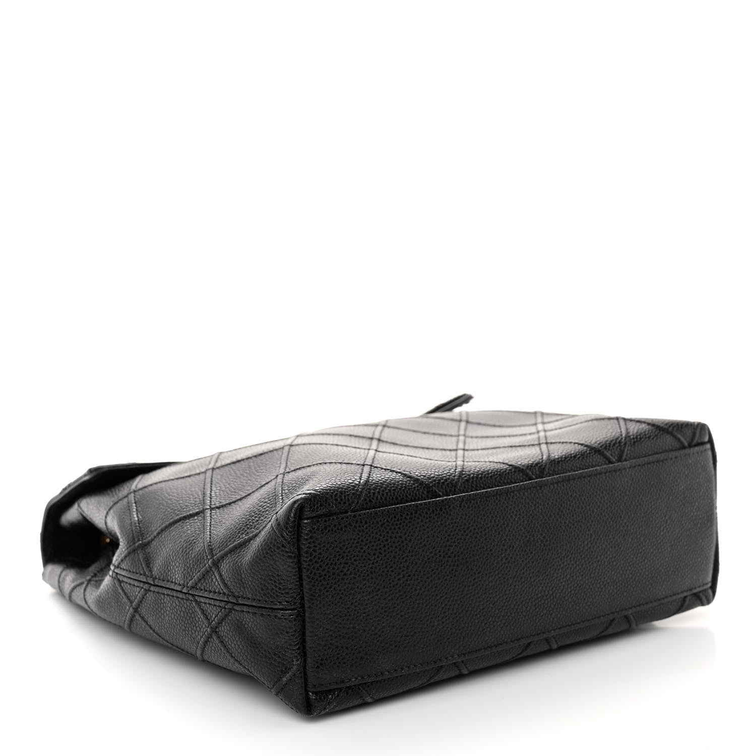Chanel Caviar Stitched Fold Over Shoulder Bag Black 4 of 8