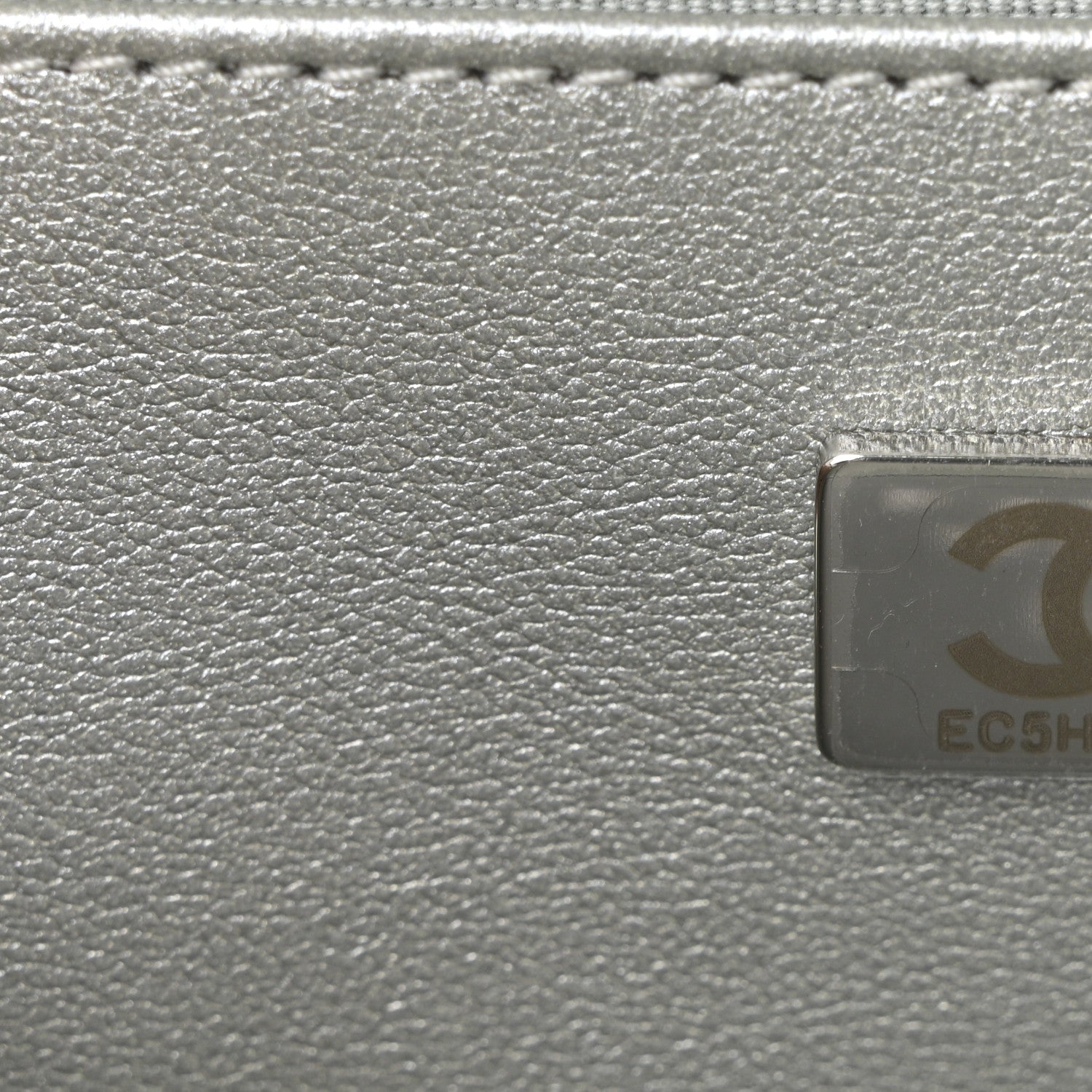 Chanel Metallic Lambskin Quilted Large CC In Love Heart Bag Silver 7 of 11