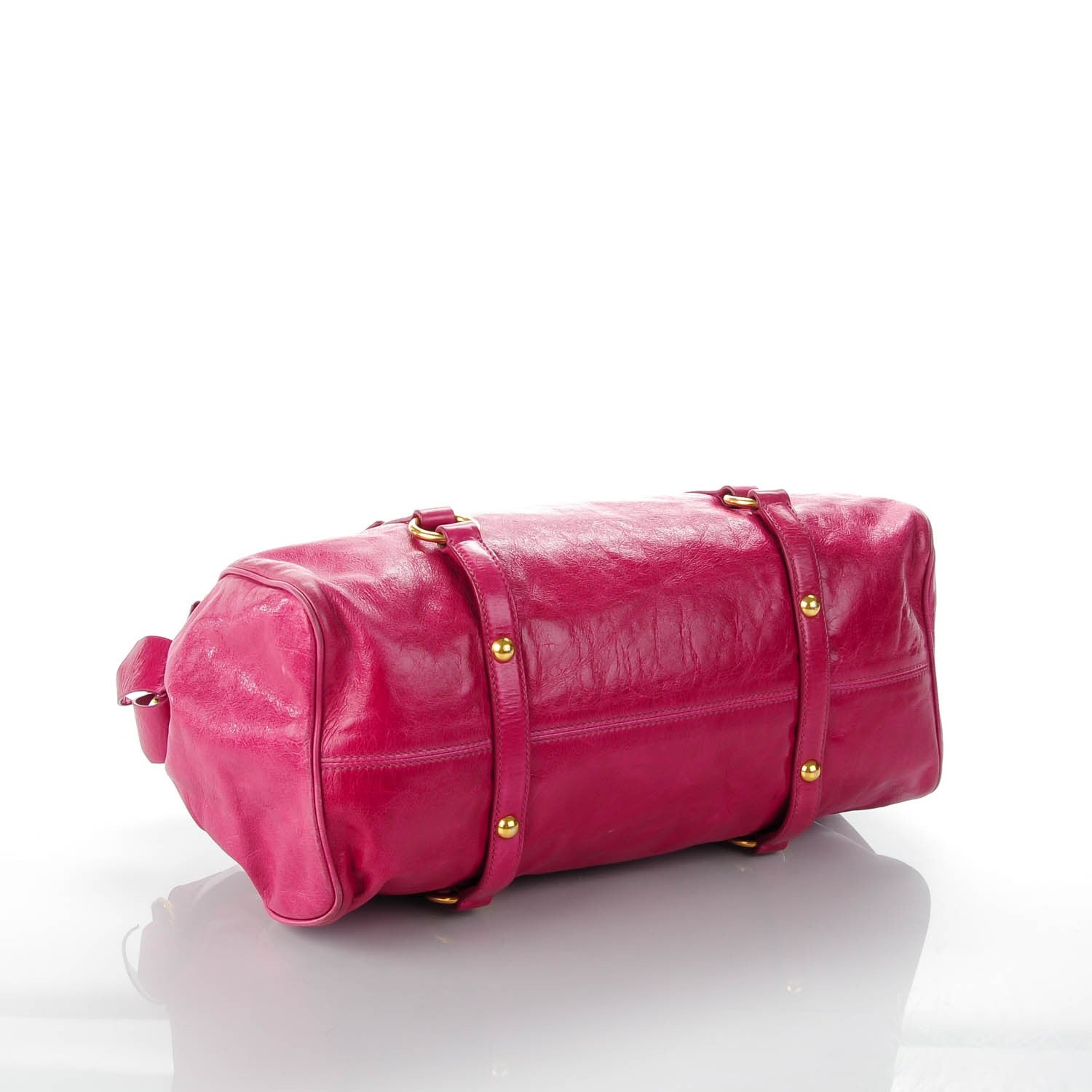 Miu Miu Vitello Lux Large Bow Bag Ibisco 4 of 8