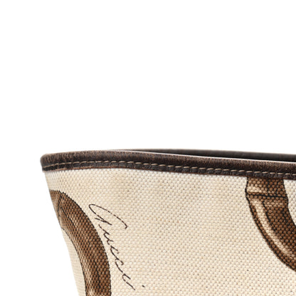 Gucci Canvas Bamboo Horsebit Print Tote White 13 of 15