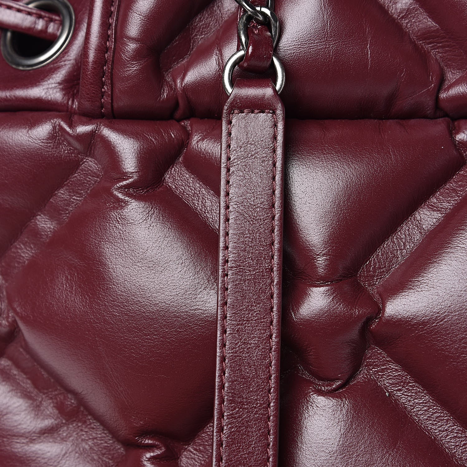 Chanel Calfskin Quilted Chesterfield Backpack Burgundy 14 of 14