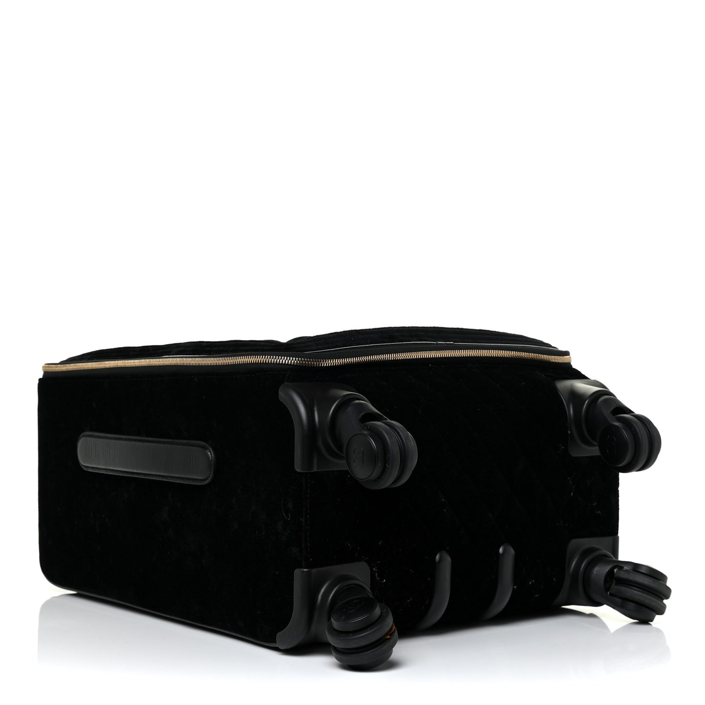 Suede Quilted Coco Case Trolley Black