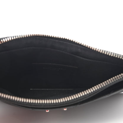 Saint Laurent Grain De Poudre Chevron Monogram Bill Pouch Black 5 of 8