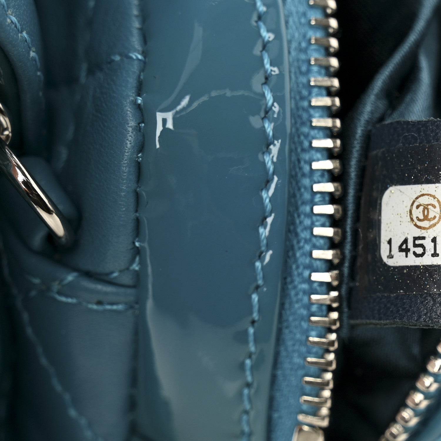 Chanel Patent Brilliant Mini Flap WOC Bag Blue 8 of 11