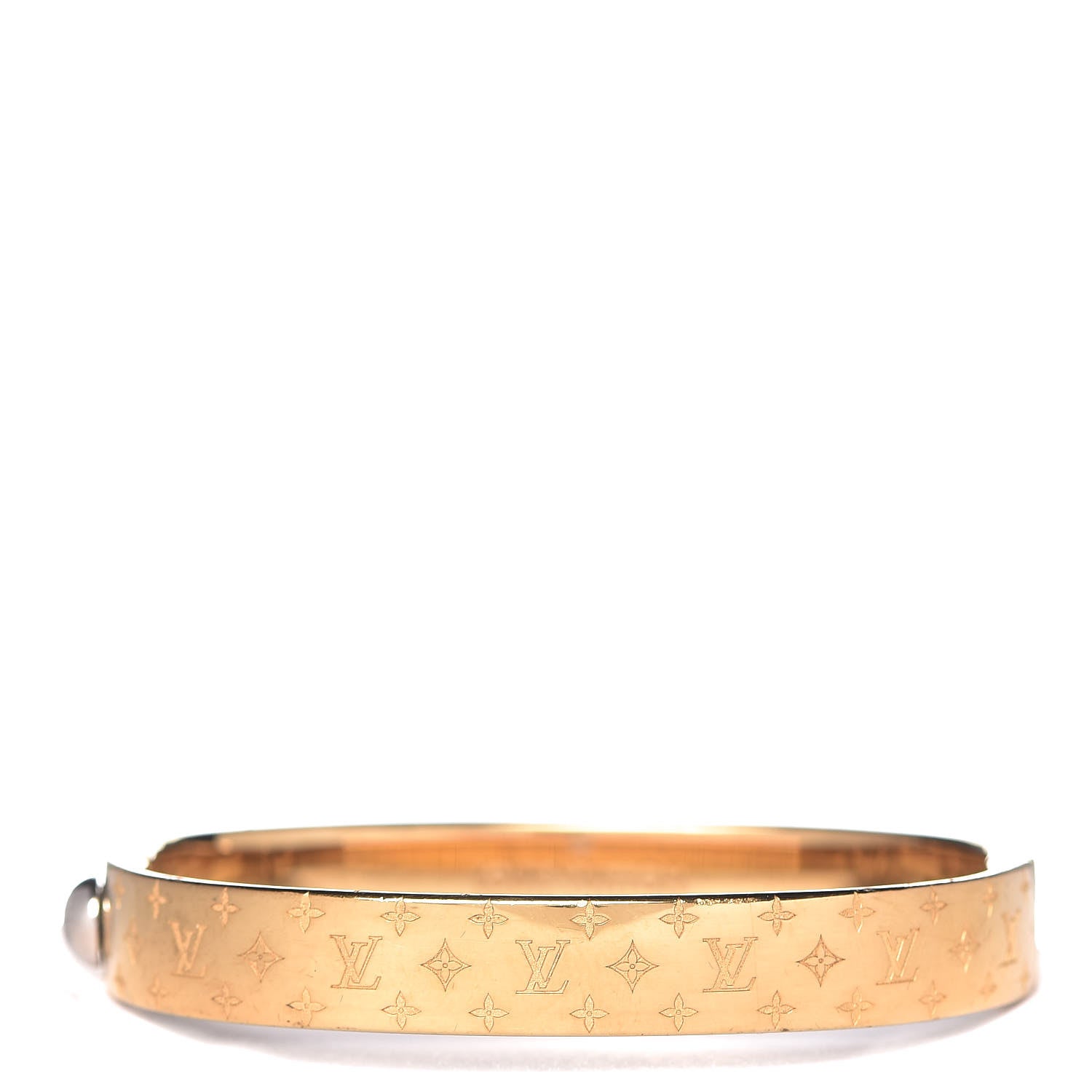 Louis Vuitton Brass Monogram Nanogram Cuff M Gold 1 of 5